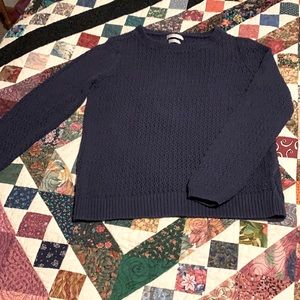 Cotton Navy Pullover Sweater
